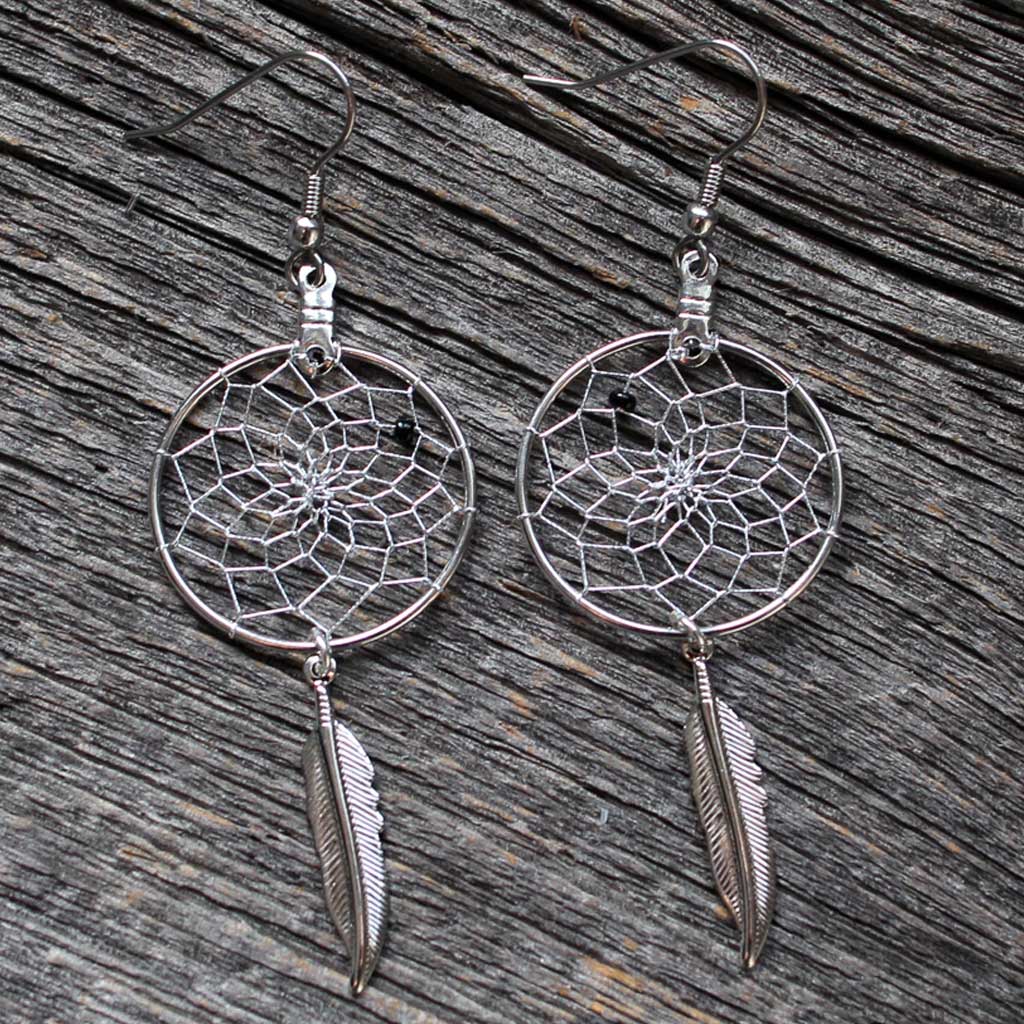 Dreamcatcher Earrings - 'Silver'
