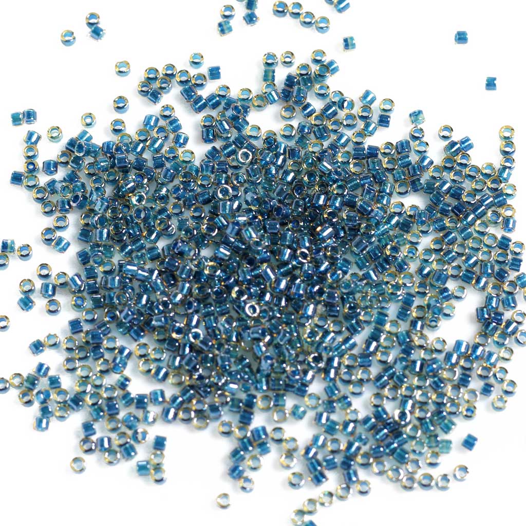 Blue Teal Sparkle Topaz Lined - Delicas