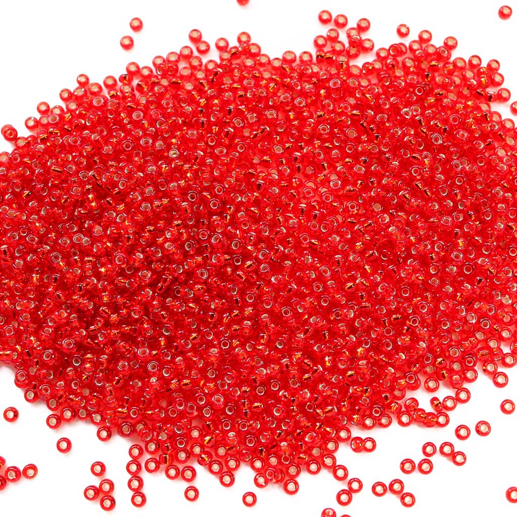 Flame Red Silverlined - Size 11/0 Miyuki