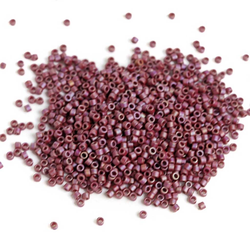 Frosted Glazed Rainbow Pink Rosewood Matte - Delicas