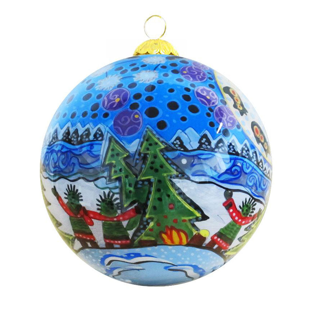 'Guidance Moon' Glass Ornament by Leah Dorion