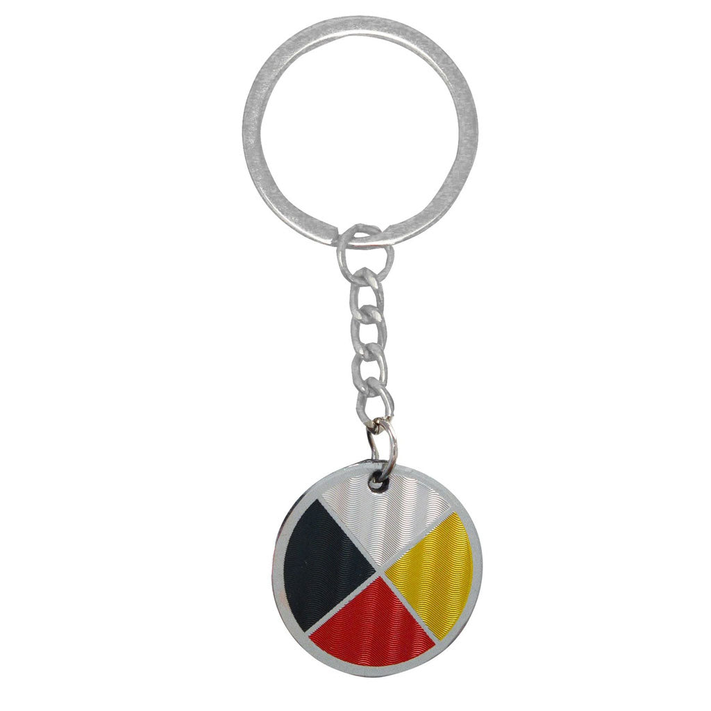 Medicine Wheel Metallic Keychain