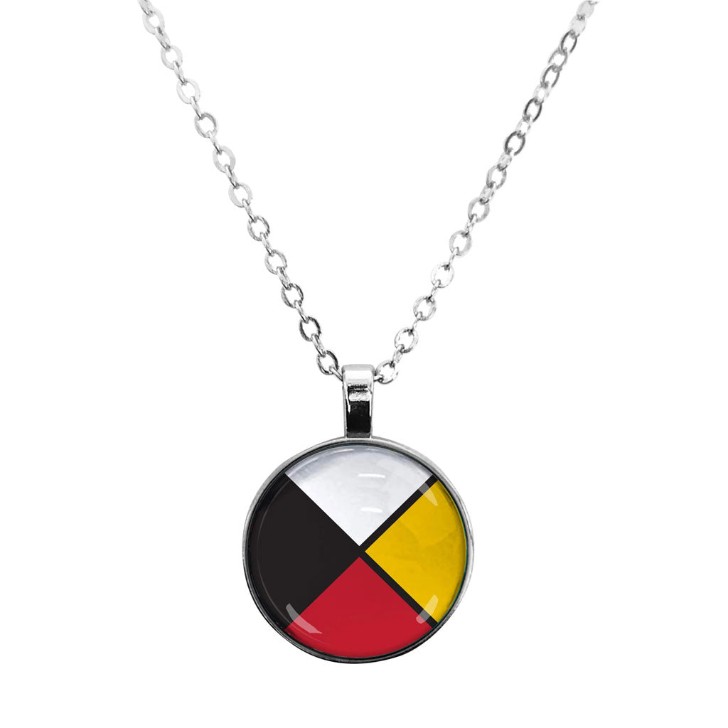 Medicine Wheel Glass Dome Necklace