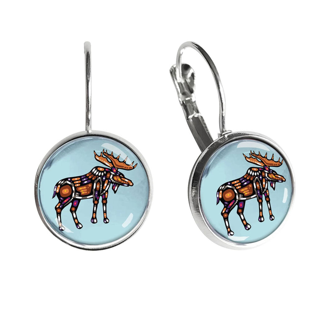 &#39;Moose&#39; Glass Dome Earrings by John Rombough