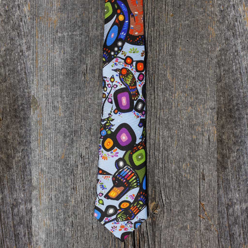 Slim Silk Tie - 'The Bear' by John Rombough