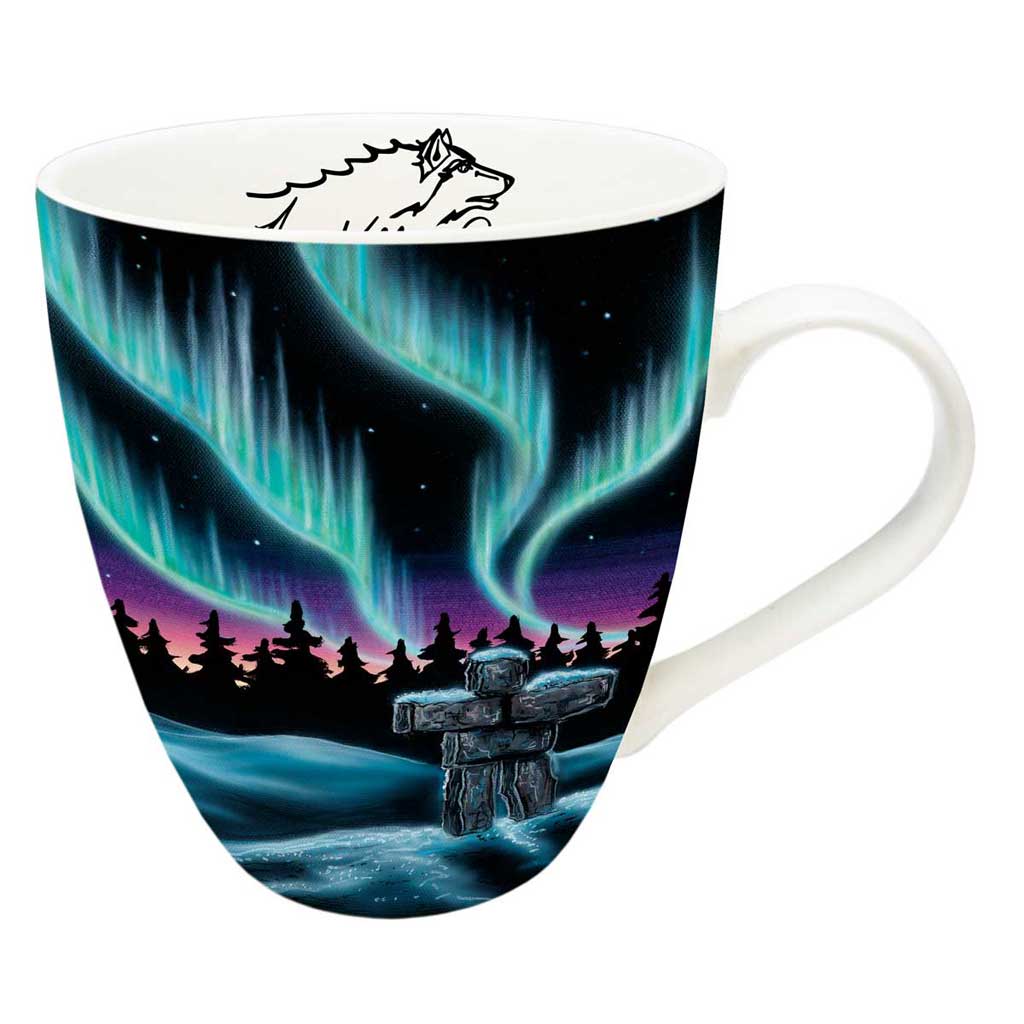 &#39;Sky Dance - Inukshuk&#39; Mug by Amy Keller-Rempp