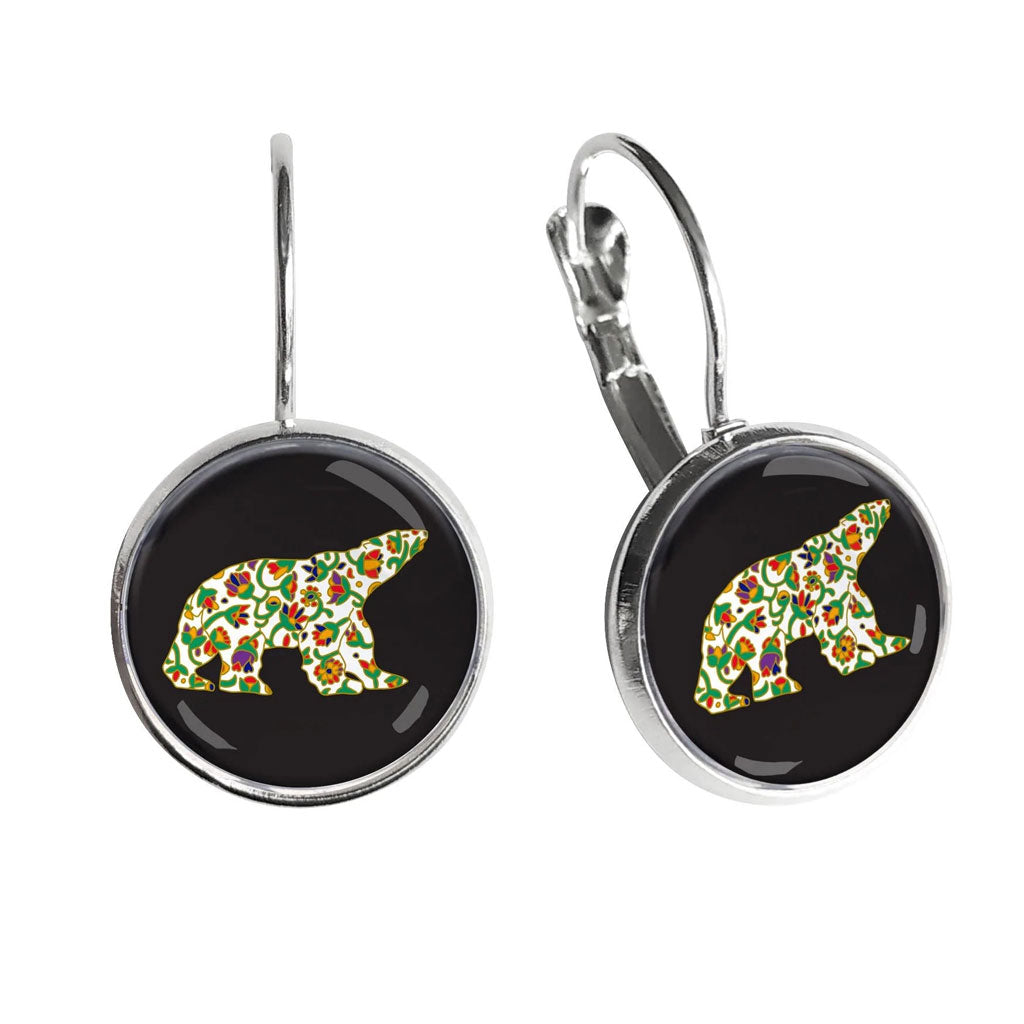 &#39;Spring Bear&#39; Glass Dome Earrings by Dawn Oman