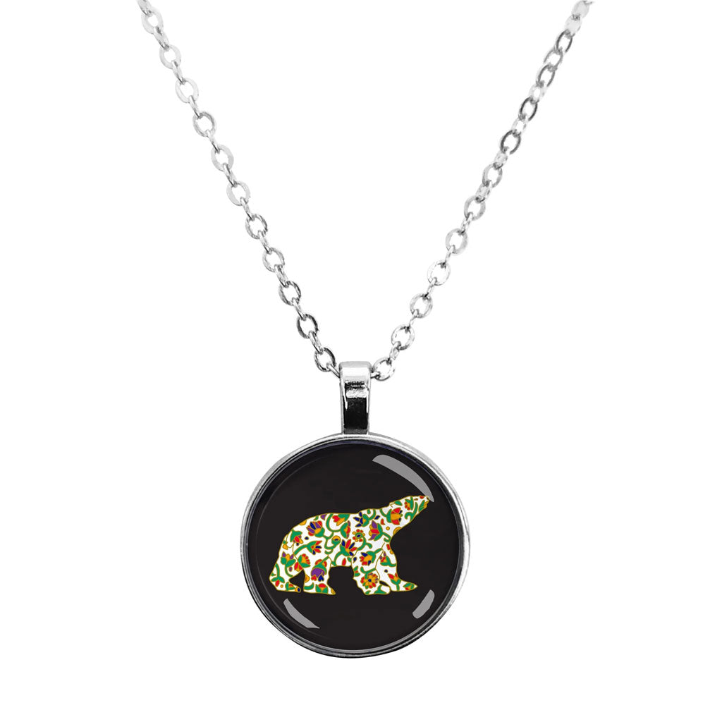 Spring Bear' Glass Dome Necklace by Dawn Oman