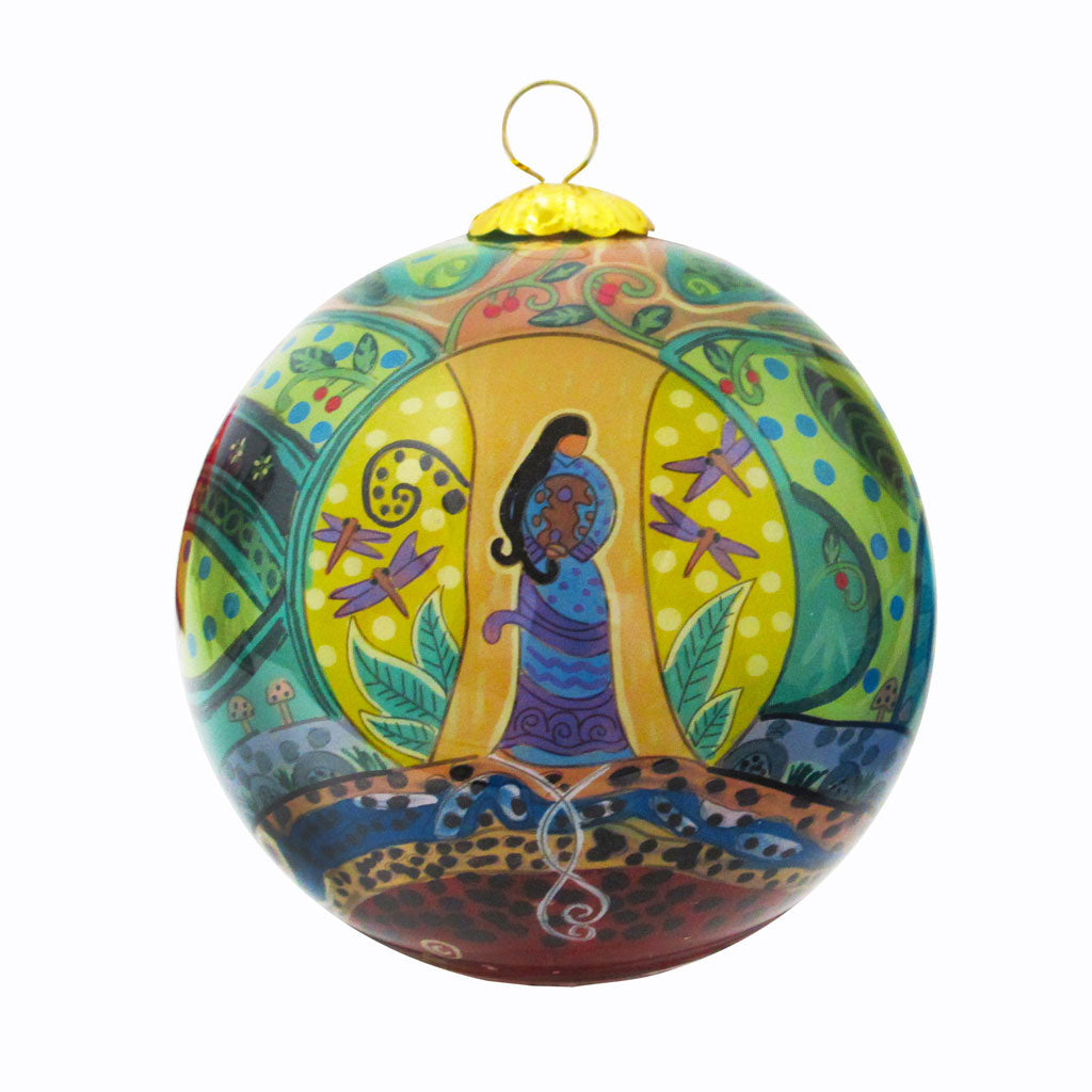 'Strong Earth Woman' Glass Ornament by Leah Dorion