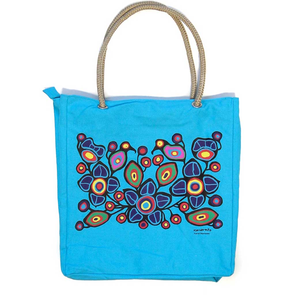 &#39;Flowers &amp; Birds&#39; Eco-Cotton Tote by Norval Morrisseau