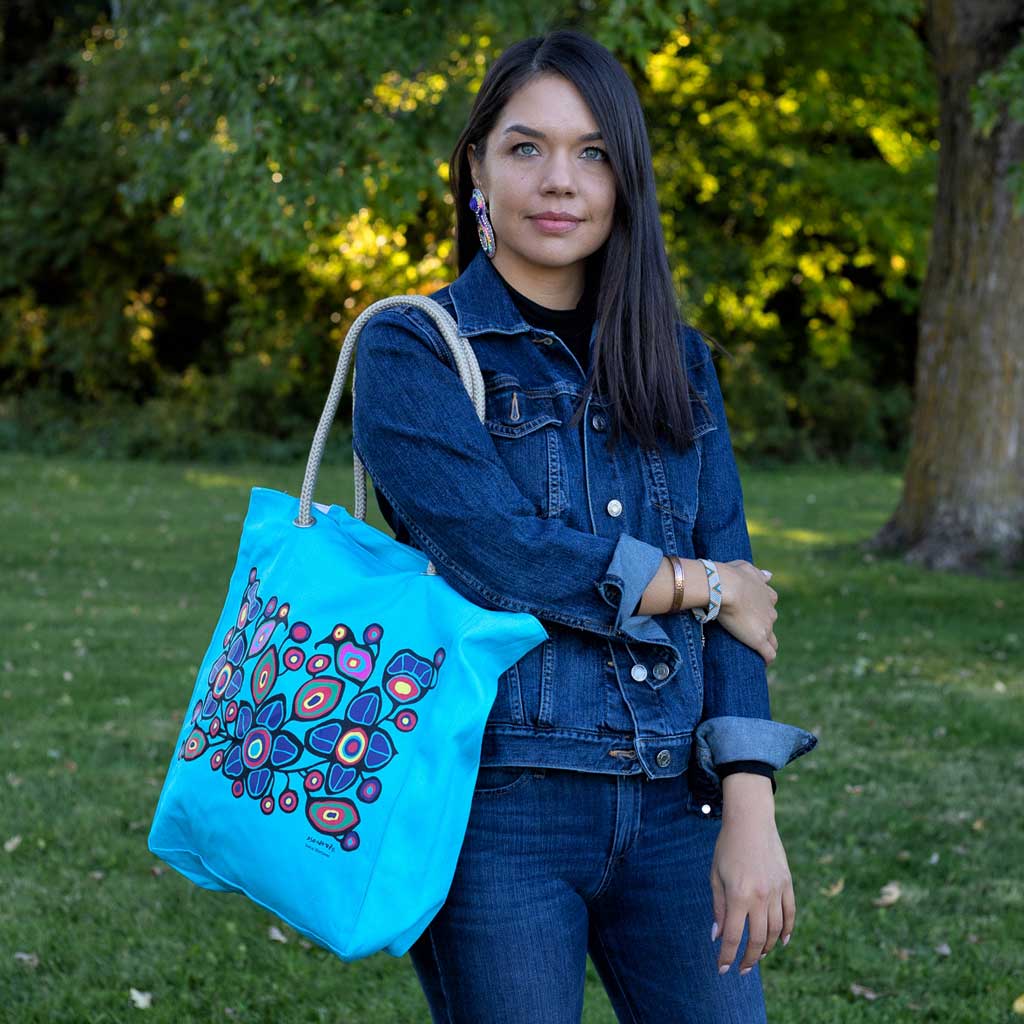 &#39;Flowers &amp; Birds&#39; Eco-Cotton Tote by Norval Morrisseau