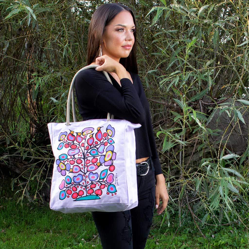 'Woodland Floral' Eco-Cotton Tote by Norval Morrisseau