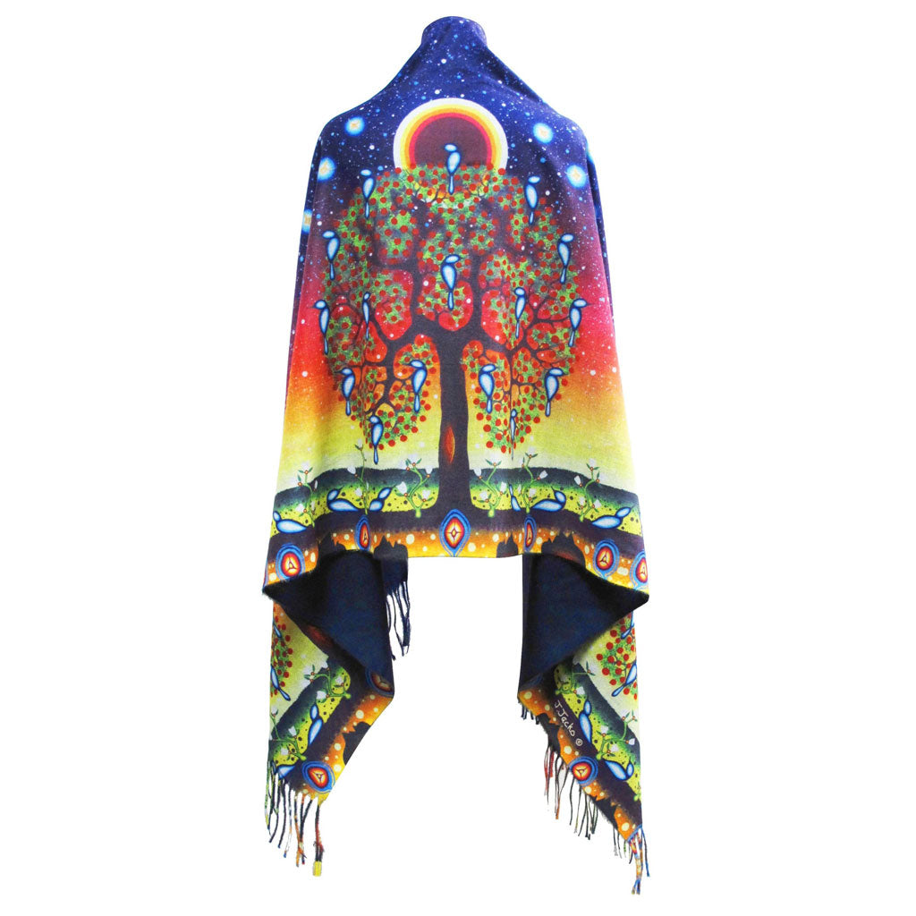 &#39;Tree of Life&#39; Fringed Shawl by James Jacko